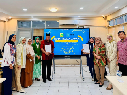 Penandatanganan Memorandum of Agreement (MoA) antara Fakultas Kedokteran Gigi Universitas Andalas dan SEGi University Malaysia